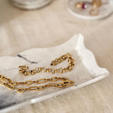 Florentine Wooden Accessories Marble Small Rectangular Tray